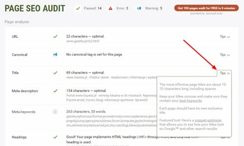 analiza strony quake