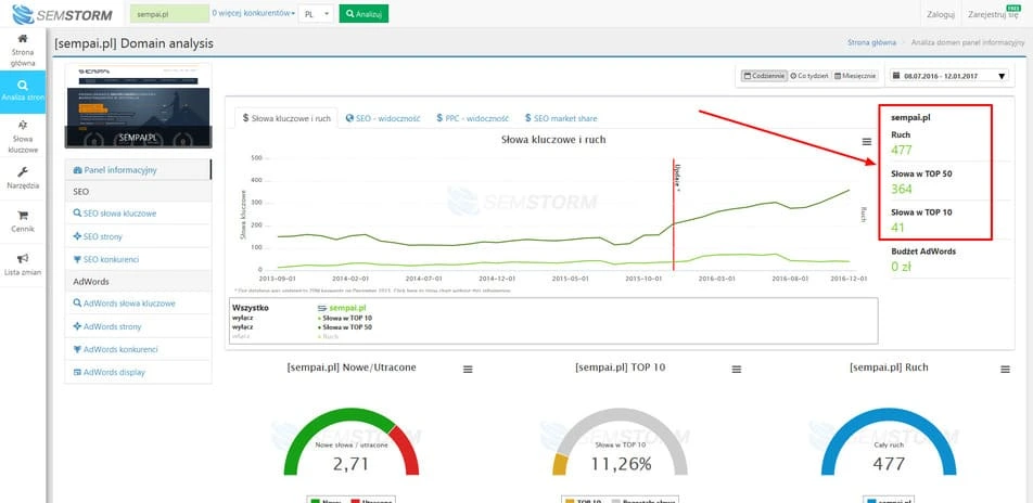 analiza strony semstorm