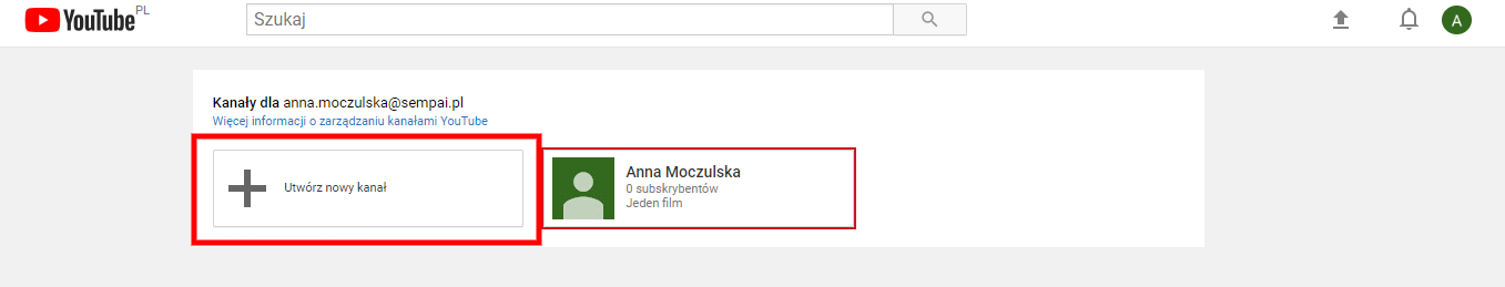 Przeniesienie kanału YT na konto marki
