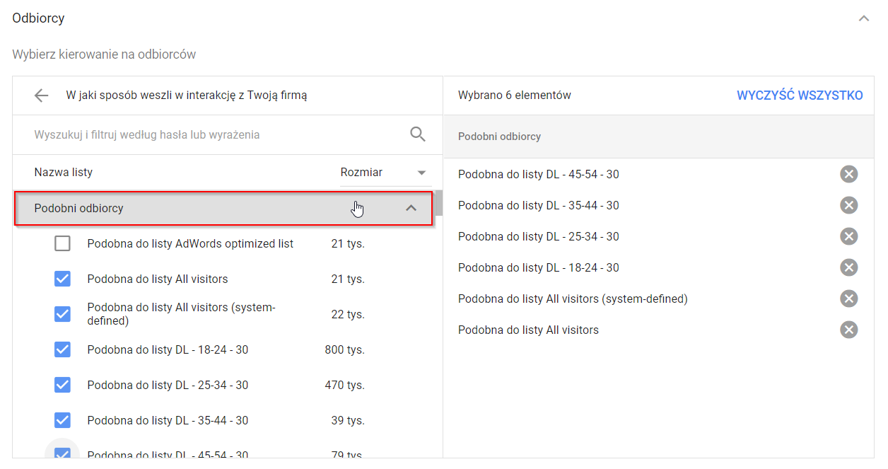podobni odbiorcy yt 2