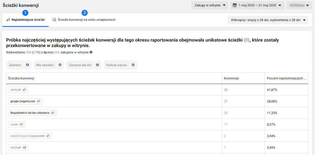 Facebook attribution sciezki konwersji 1