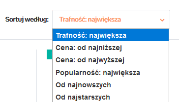 sortowanie produktów