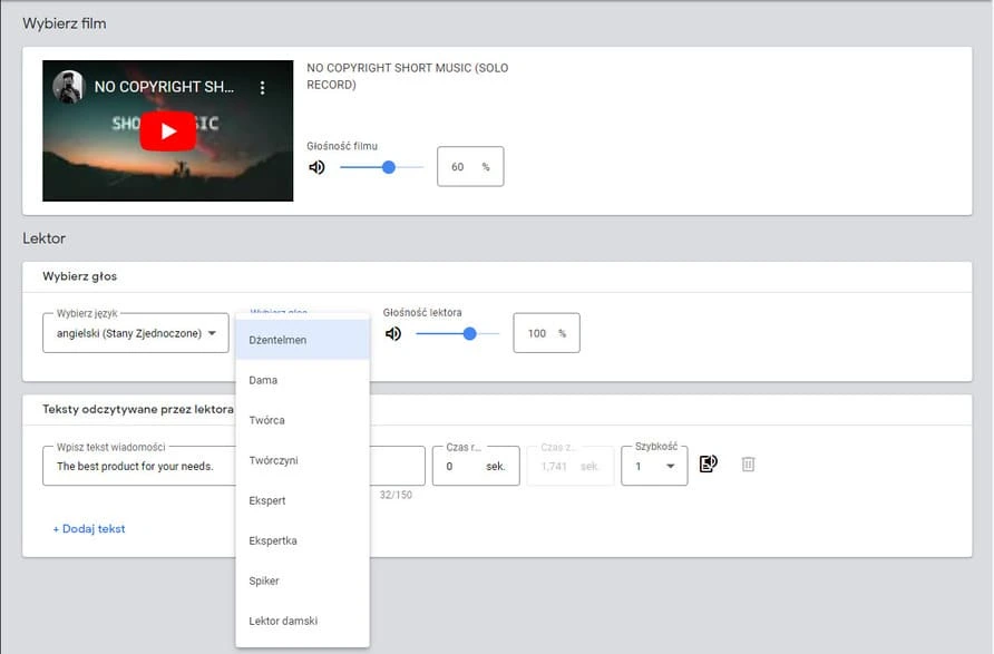 dodawanie lektora do filmu