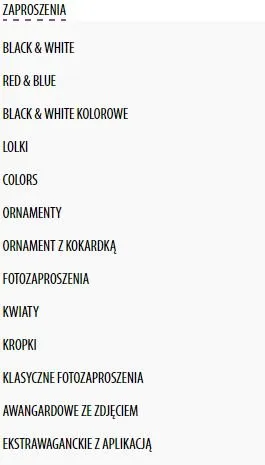 Kategorie zaproszeń