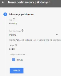 Feed automatyczny - aktualizacja krok 1