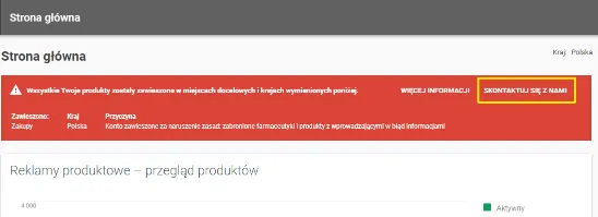 konto Google Merchant Center było stale zawieszane
