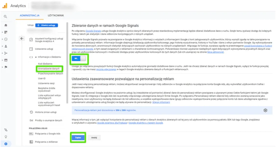 Dane z Universal Analytics