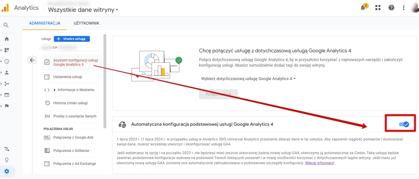 asystent konfiguracji ga4