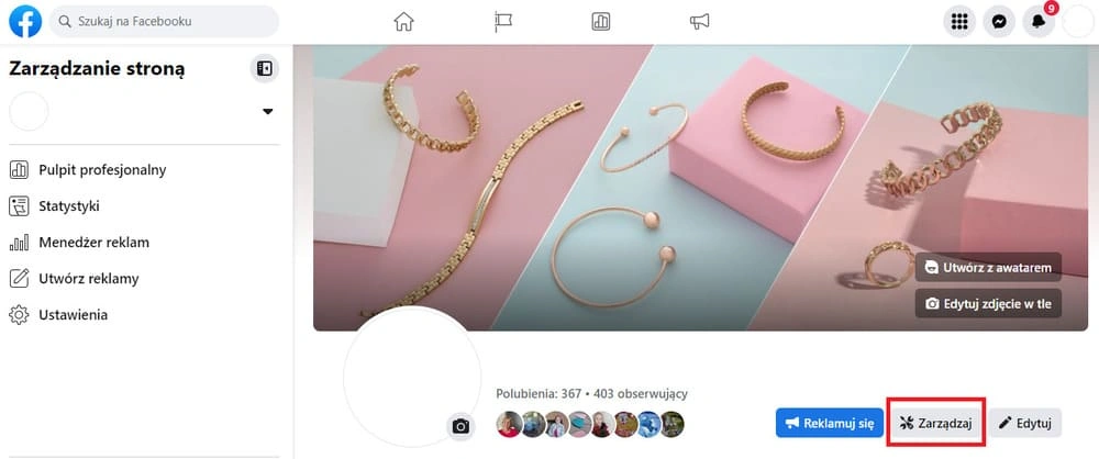 konto reklamowe facebook zarzadzaj strona