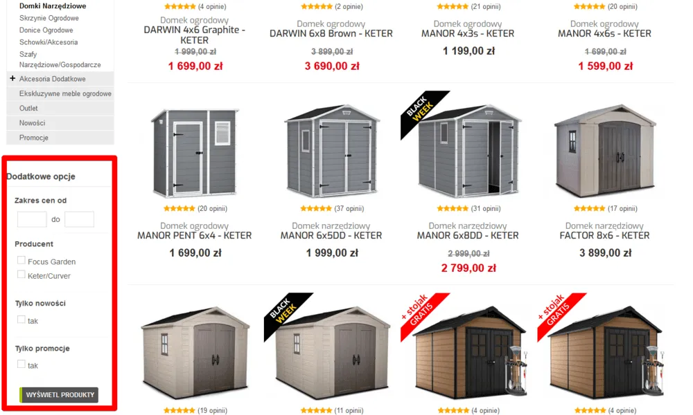 filtry produktowe