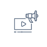 video marketing icon blue