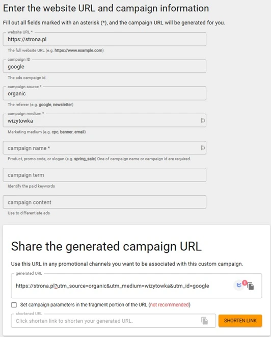parametr utm jak stworzyć