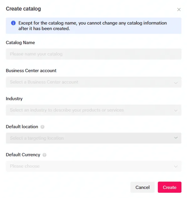 tiktok ads stwórz katalog